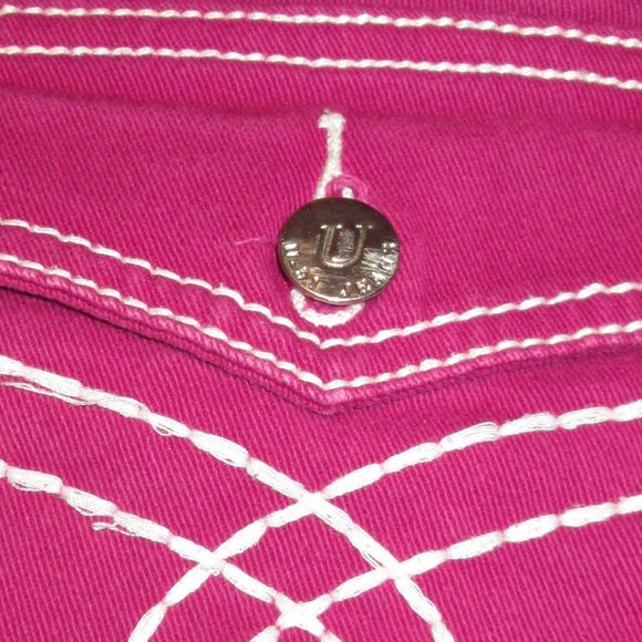 ❤ U-51 HOT PINK/FUCHSIA JEANS WITH EMBROIDERY ❤ - Picture 15 of 15